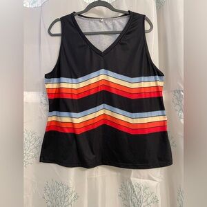 Navy Chevron Striped Women's Top